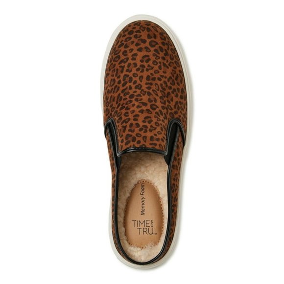 Time and  Tru Leopard Fur lined Mules - Picture 5 of 6
